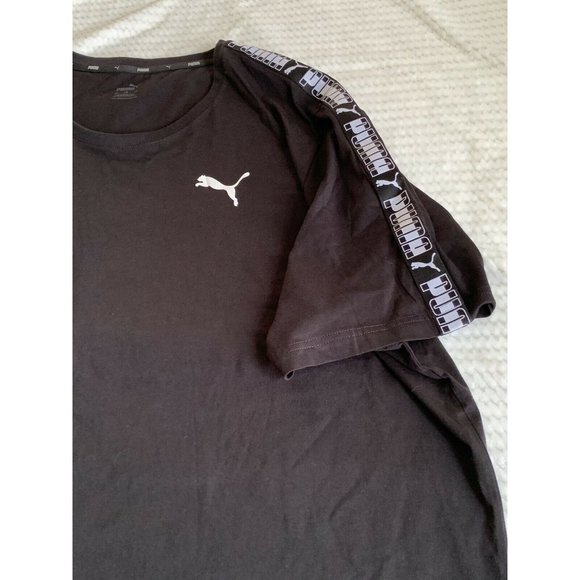 Men’s TShirt Size 4XL PUMA Tilt Tape Tee Black Short Sleeve Crew Neck 100%Cotton - Picture 9 of 10